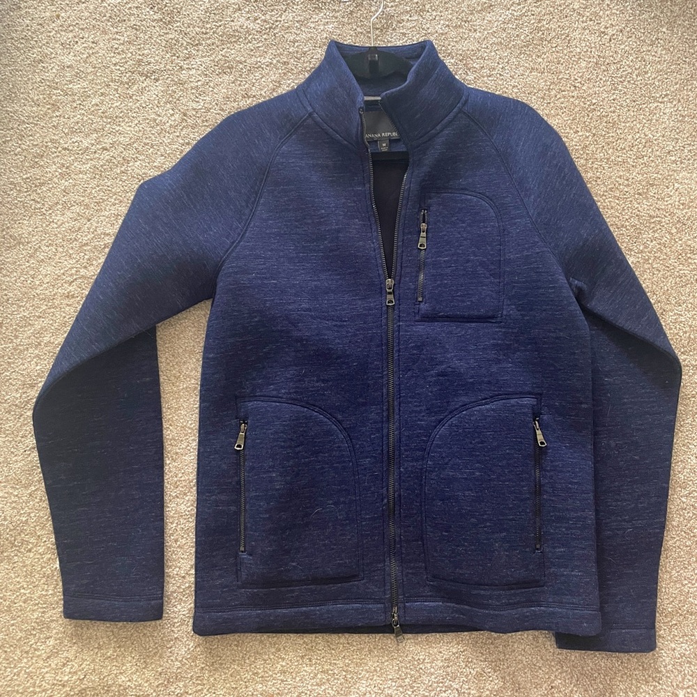 Men’s Medium blue Banana Republic full zip fleece  with three pockets
